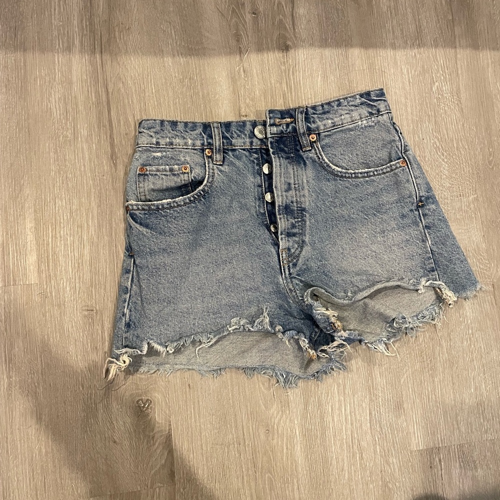 Zara high waist jean shorts